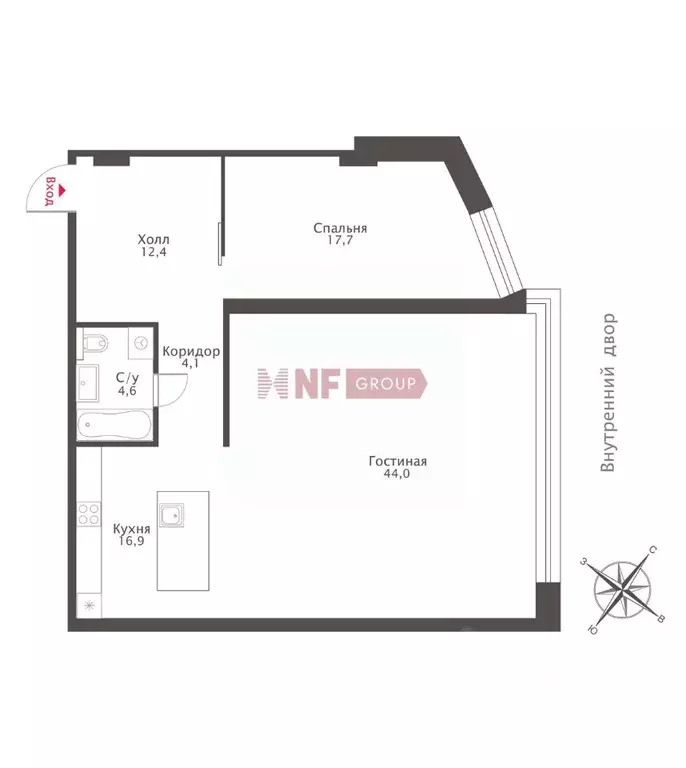 2-к кв. Москва Комсомольский просп., 32 (92.1 м) - Фото 1