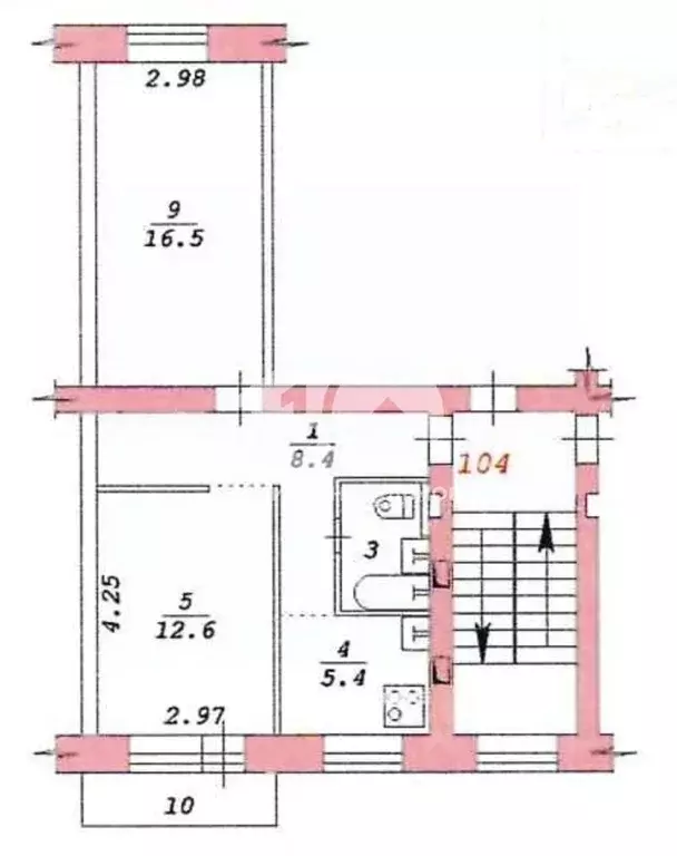 2-к кв. Новосибирская область, Новосибирск Степная ул., 34 (45.8 м) - Фото 1