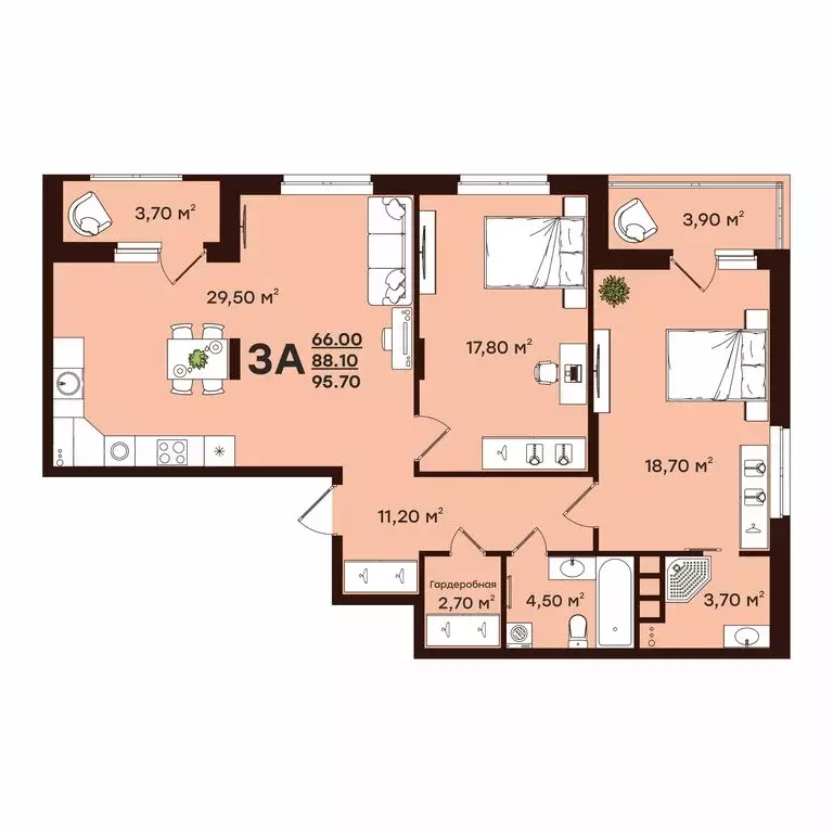 3-комнатная квартира: Владимир, улица Чайковского, 7 (95.7 м) - Фото 0
