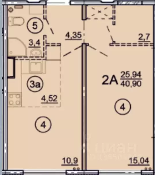 2-к кв. Ярославская область, Ярославль ул. Дядьковская, 16А (40.9 м) - Фото 1