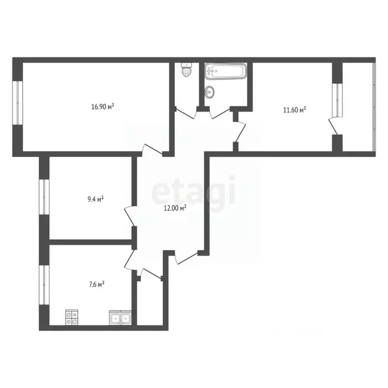 3-к кв. Нижегородская область, Выкса Мотмос мкр, 13Б (68.0 м) - Фото 1