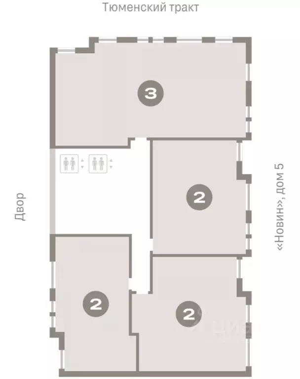 2-к кв. Ханты-Мансийский АО, Сургут 35-й мкр, Квартал Новин жилой ... - Фото 2