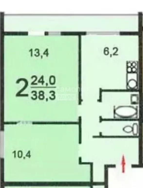 2-к кв. Москва Широкая ул., 7К7 (38.0 м) - Фото 2