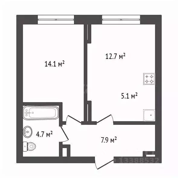 2-к кв. Красноярский край, Красноярск ул. Петра Подзолкова, 15Бк1 ... - Фото 2