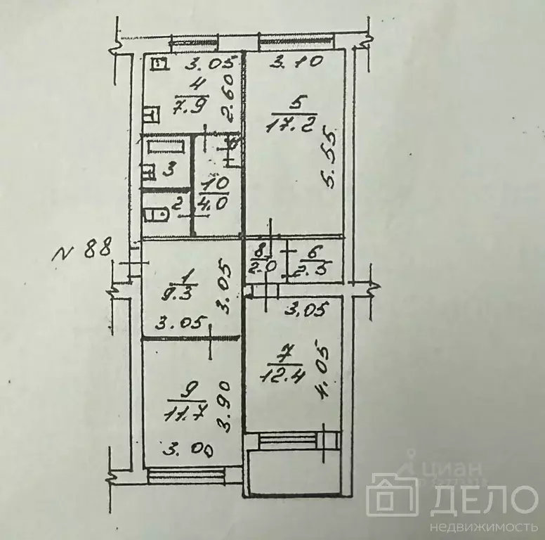 3-к кв. Рязанская область, Рязанский район, Подвязьевское с/пос, с. ... - Фото 2