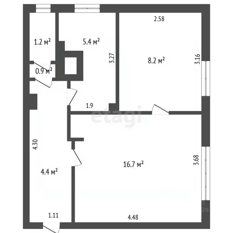 2-к кв. Башкортостан, Ишимбайский район, с. Петровское Школьная ул., ... - Фото 1