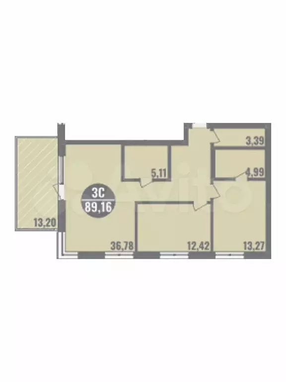 3-к. квартира, 90 м, 4/12 эт. - Фото 0