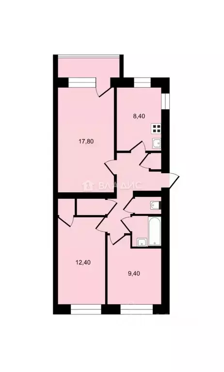 3-к кв. Владимирская область, Судогда ул. Гагарина (61.7 м) - Фото 1