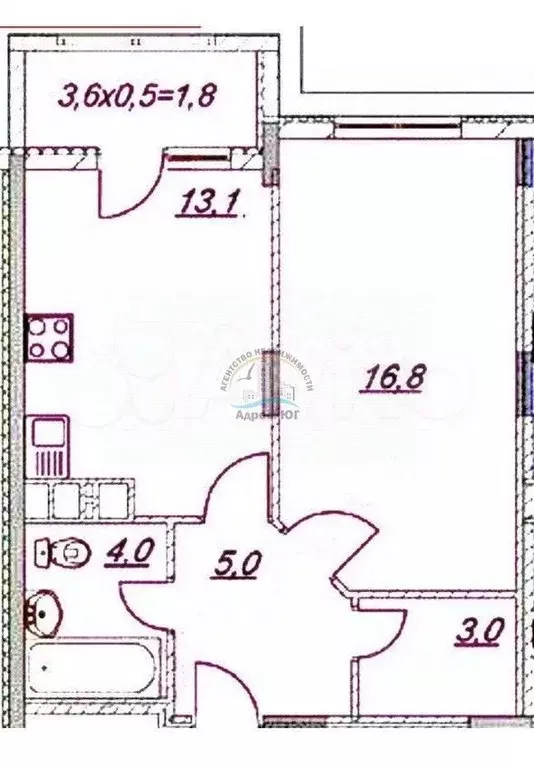 1-к кв. Краснодарский край, Анапа Таманская ул. (46.0 м) - Фото 2