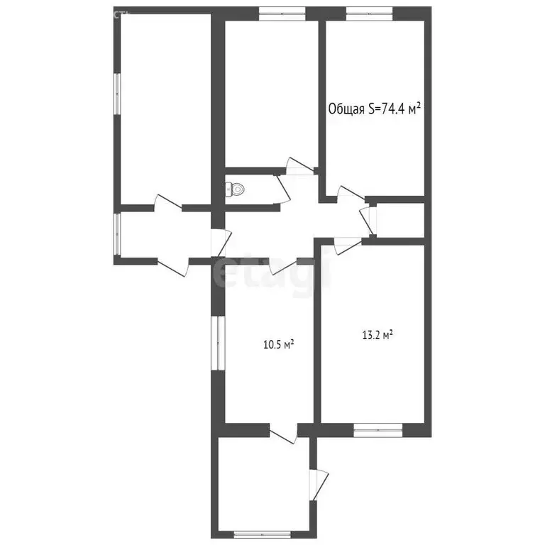 Дом в Береговая, Широкая улица (74.4 м) - Фото 0