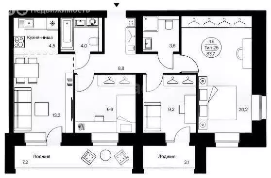 3-комнатная квартира: Сыктывкар, район Орбита, Петрозаводская улица, ... - Фото 1