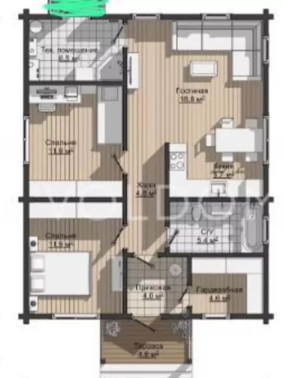 Коттедж в Башкортостан, с. Бураево ул. Чапаева (80 м) - Фото 1