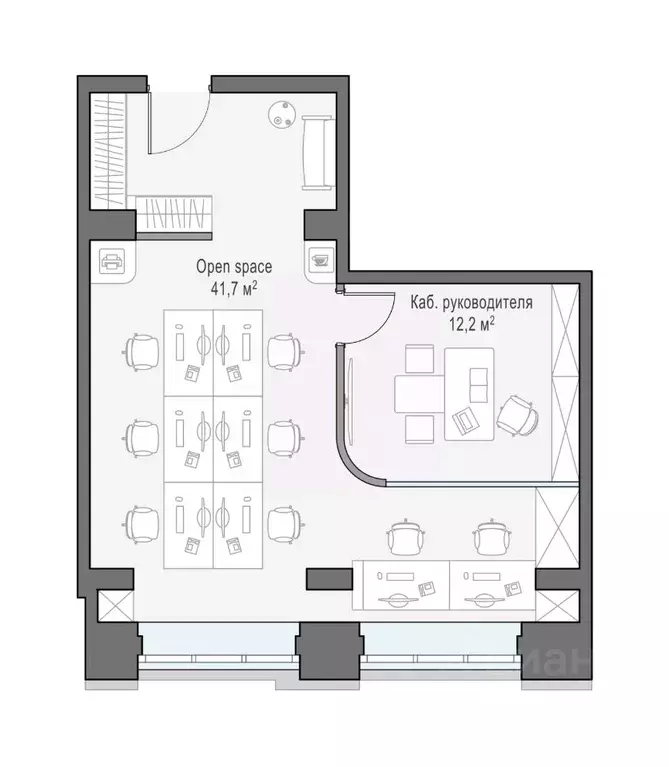 Офис в Москва ул. Петра Алексеева, 12с1 (55 м) - Фото 1