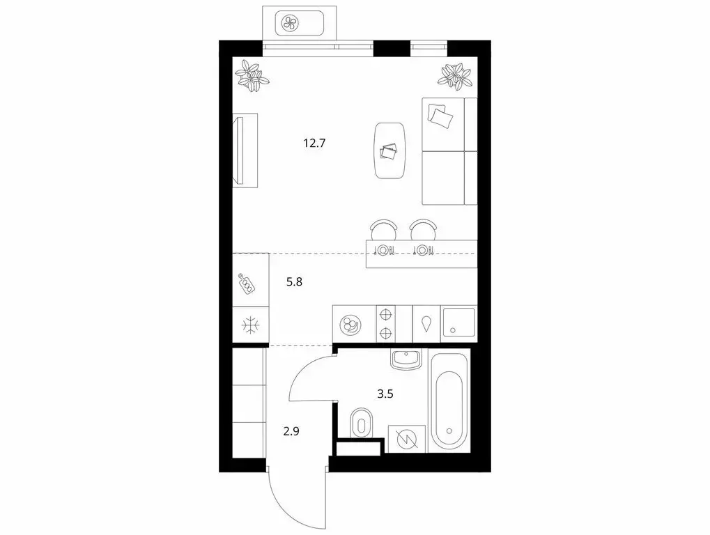 Квартира-студия: Мытищи, ЖК Ярославский Квартал (24.9 м) - Фото 1