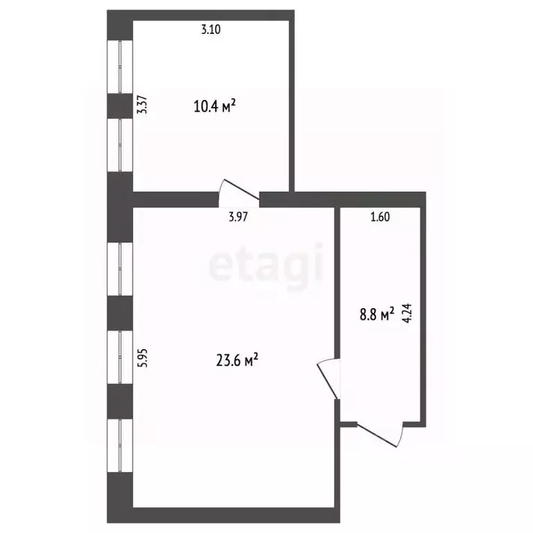 Комната Московская область, Серпухов Калужская ул., 31/14 (45.0 м) - Фото 2