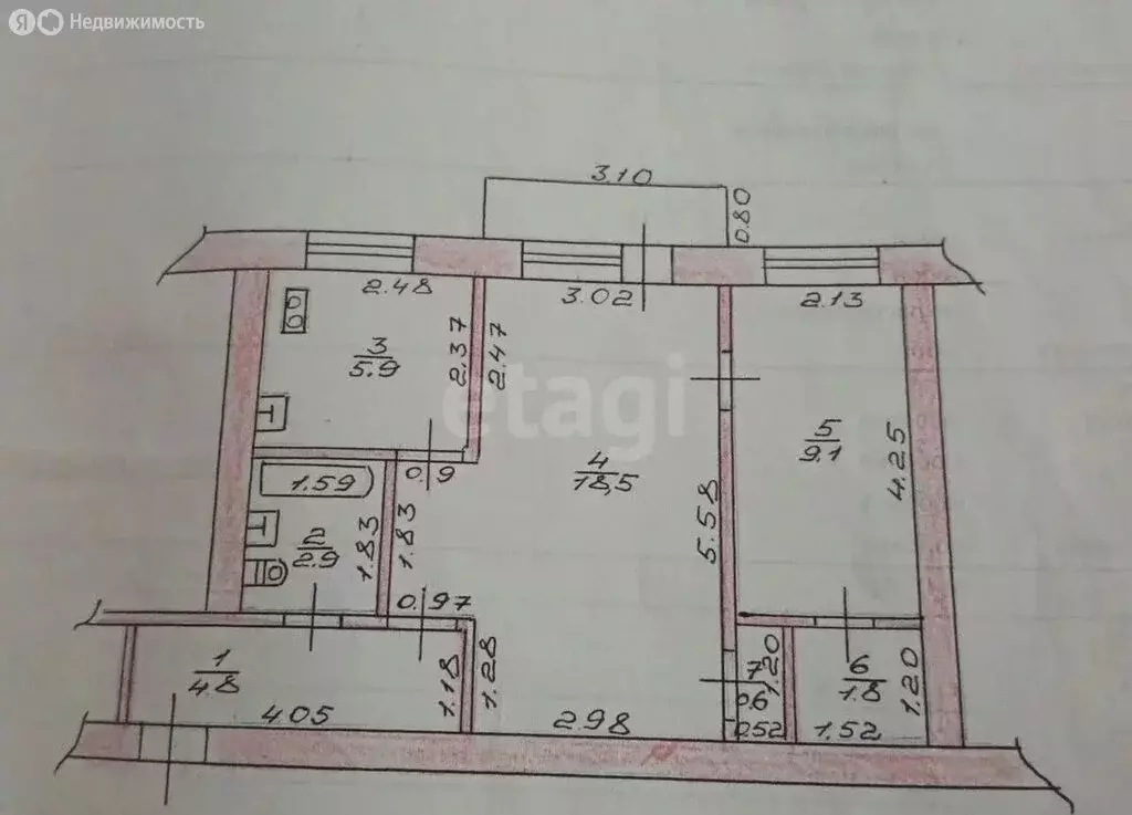 2-комнатная квартира: Данков, улица Льва Толстого, 5 (46.1 м) - Фото 1