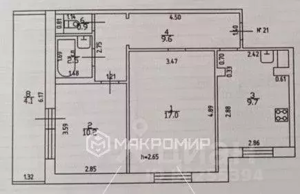 2-к кв. Татарстан, Казань ул. Адоратского, 41 (49.9 м) - Фото 2