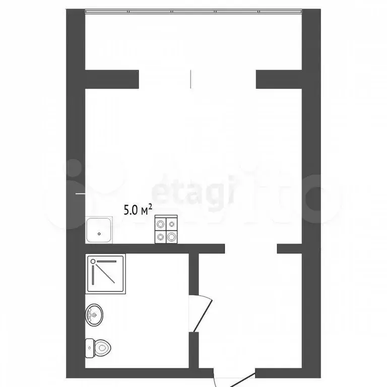 Квартира-студия, 21,8 м, 2/8 эт. - Фото 0