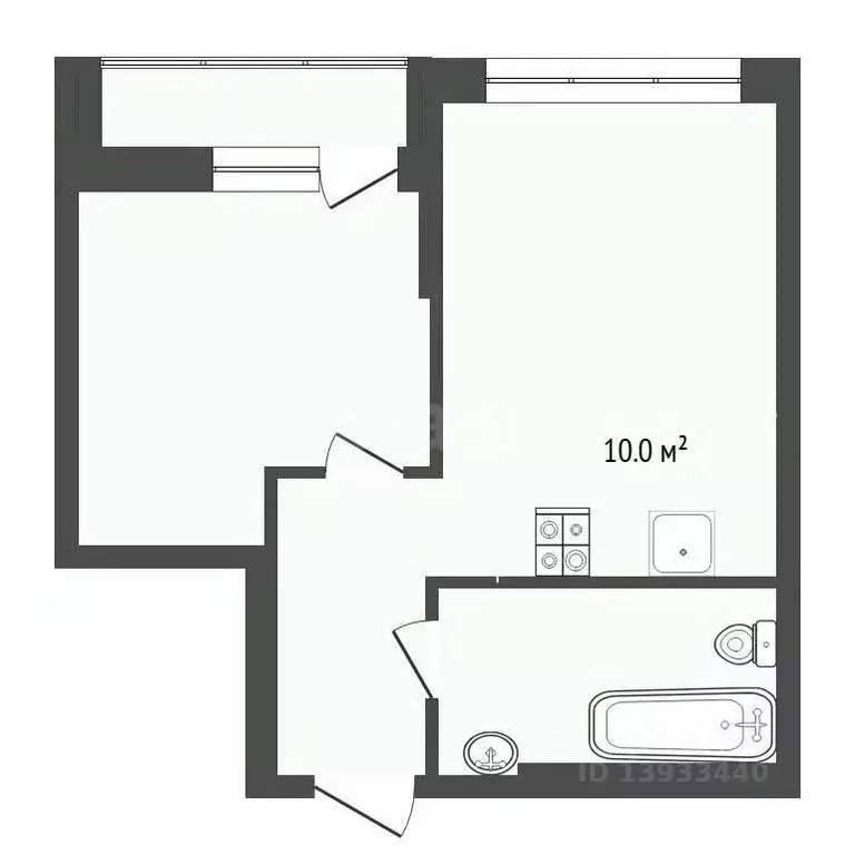 1-к кв. Тюменская область, Тюмень ул. Тимирязева, 8к1 (33.8 м) - Фото 1