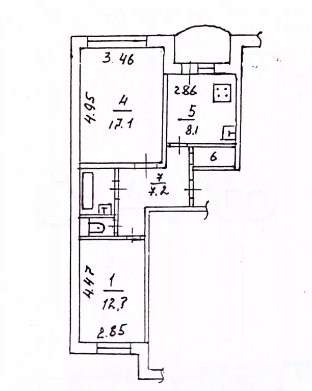 2-к. квартира, 49,9 м, 3/9 эт. - Фото 0
