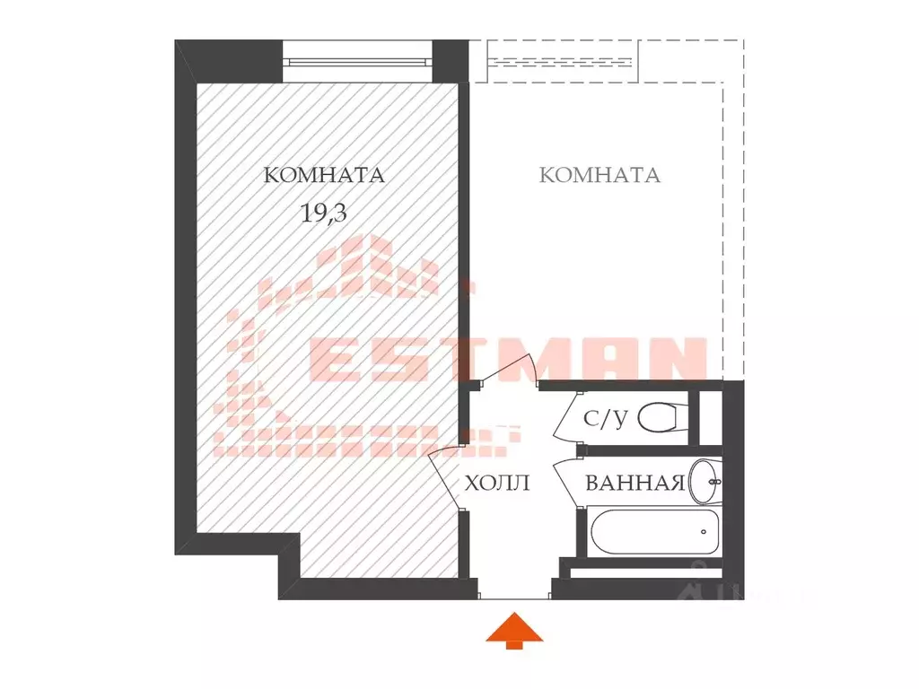Комната Москва Ярославское ш., 114К2 (19.3 м) - Фото 2