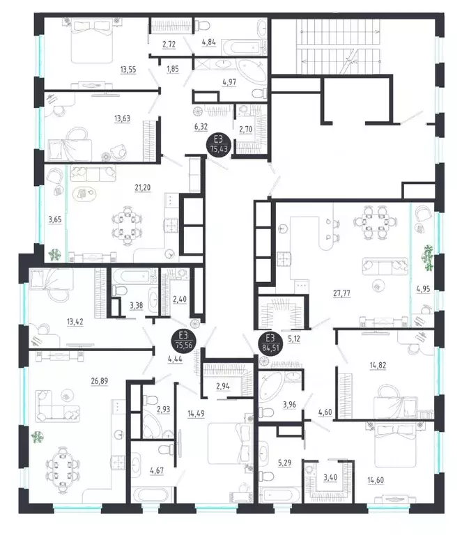 2-к кв. Тульская область, Тула  (84.51 м) - Фото 1