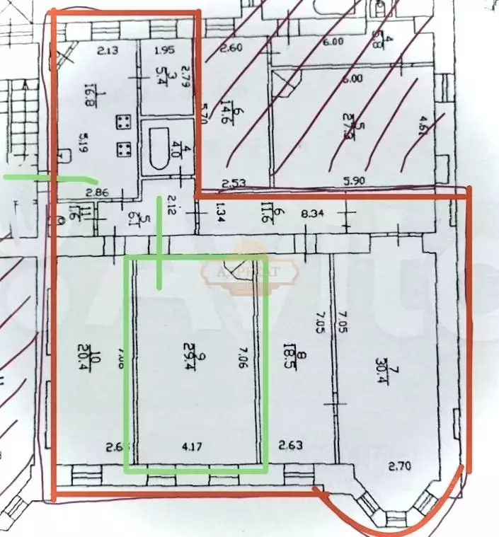 Комната Санкт-Петербург просп. Большой Петроградской стороны, 69 (29.4 ... - Фото 2