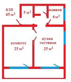 2-к. квартира, 65 м, 6/11 эт. - Фото 0