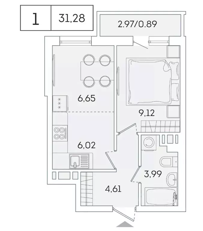 1-к кв. Ленинградская область, Мурино Всеволожский район, ул. ... - Фото 1