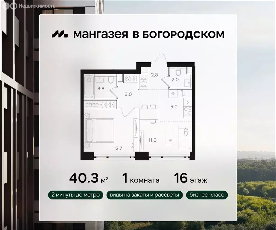 1-комнатная квартира: Москва, ВАО, район Богородское, жилой комплекс ... - Фото 0