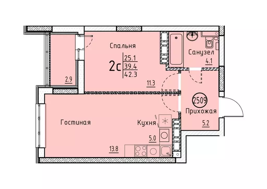 Квартира-студия: Энгельс, ул. Марины Расковой (42.3 м) - Фото 0