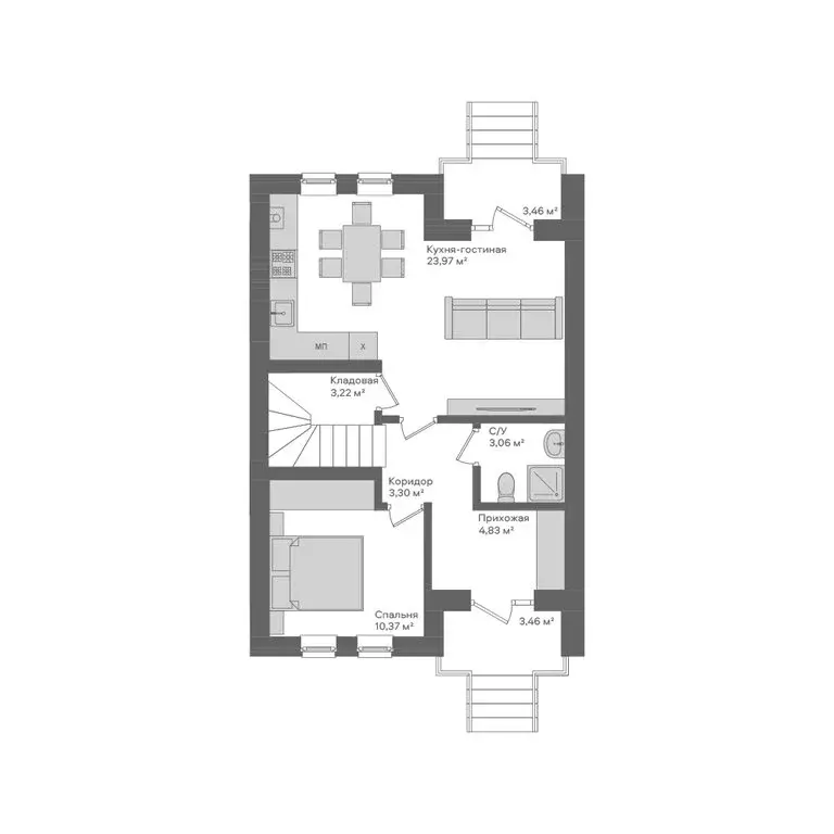 Дом в Семилукский район, Губарёвское сельское поселение (109.6 м) - Фото 2