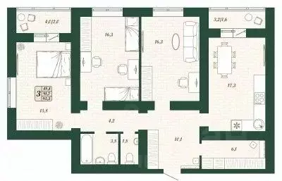 3-к кв. Самарская область, Волжский район, Смышляевка городское ... - Фото 1