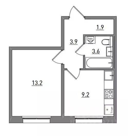 1-к кв. Кировская область, Киров ул. Чистопрудненская, 13А (31.8 м) - Фото 1