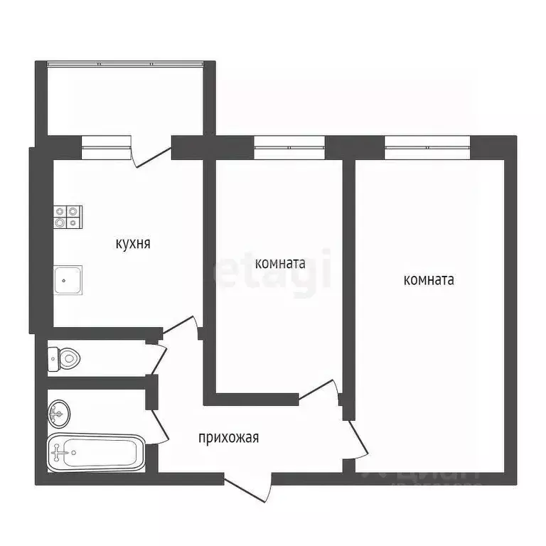 2-к кв. Тульская область, Щекино ул. Энергетиков, 2Б (49.0 м) - Фото 2