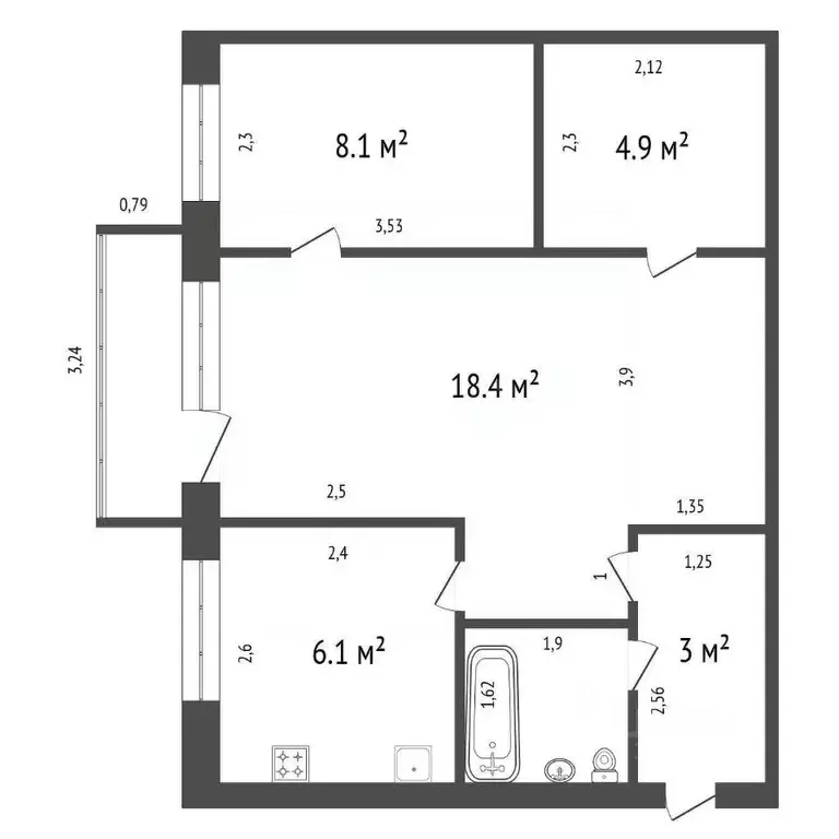 2-к кв. Красноярский край, Красноярск имени газеты Красноярский ... - Фото 2