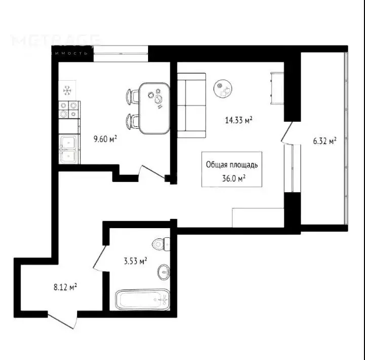 1-комнатная квартира: Новосибирск, Ипподромская улица, 12 (36 м) - Фото 0