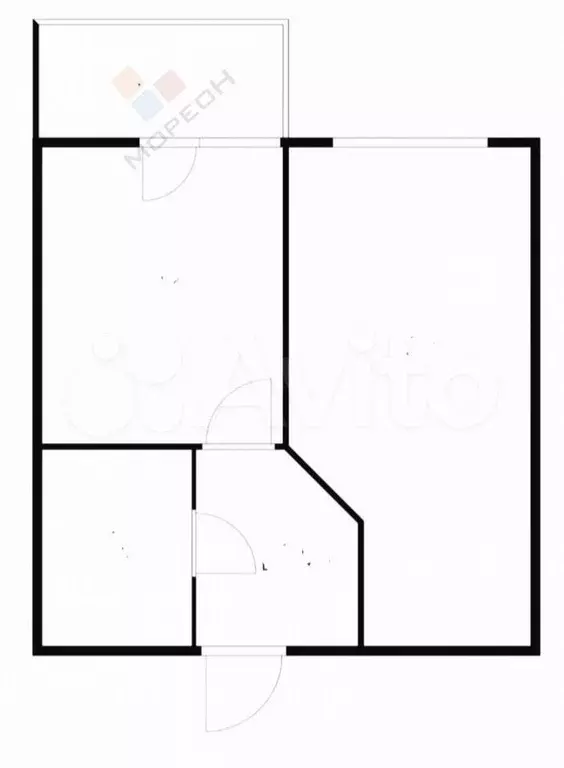 1-к. квартира, 32,1 м, 2/3 эт. - Фото 0