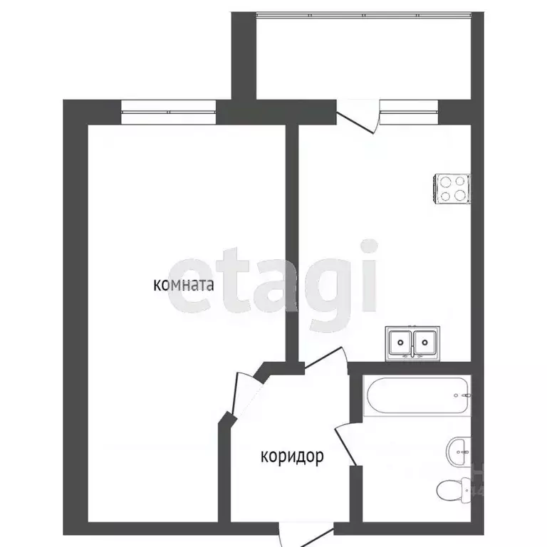 1-к кв. Тюменская область, Тюмень ул. Тимофея Кармацкого, 9 (34.7 м) - Фото 2