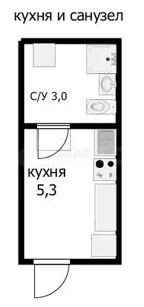 2-к. квартира, 33,6 м, 2/2 эт. - Фото 1