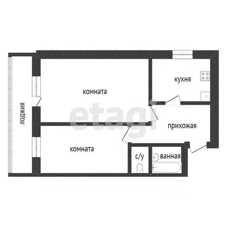 2-к кв. Курганская область, Курган ул. Ястржембского, 40А (48.1 м) - Фото 2
