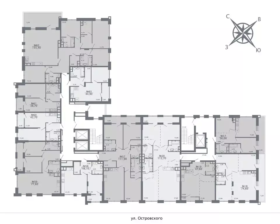 1-комнатная квартира: Казань, улица Островского, 110 (44.9 м) - Фото 2