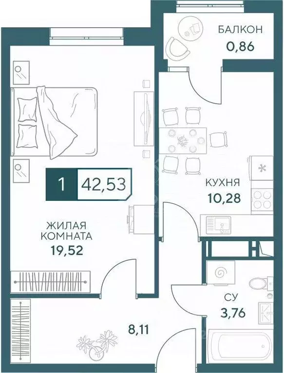 1-к кв. Краснодарский край, Анапа Анапское ш., 1к2 (44.25 м) - Фото 2