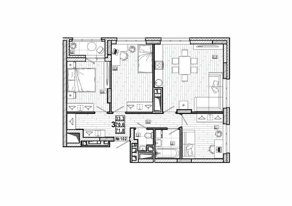 3-к кв. Нижегородская область, Дзержинск 56-й кв-л,  (71.8 м) - Фото 1