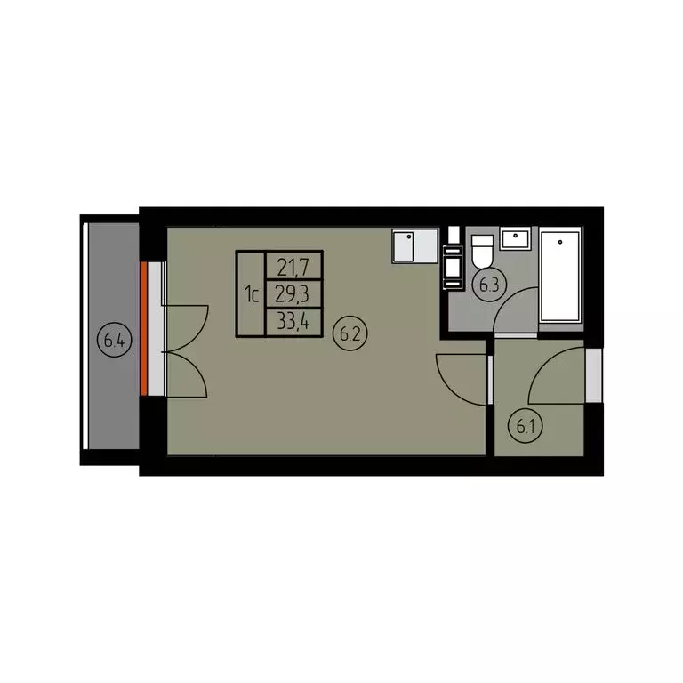 Квартира-студия: Лесное, КА Отрада Resort (33.4 м) - Фото 1