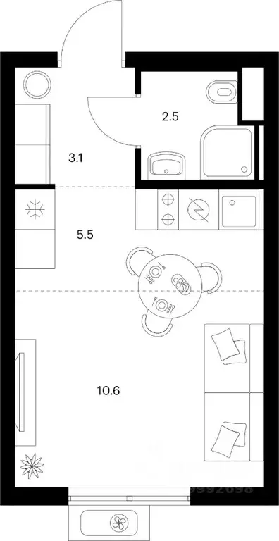 Студия Москва Митинский Лес жилой комплекс, к14 (21.7 м) - Фото 1