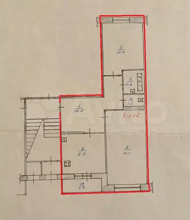 2-к. квартира, 53,2 м, 4/5 эт. - Фото 0
