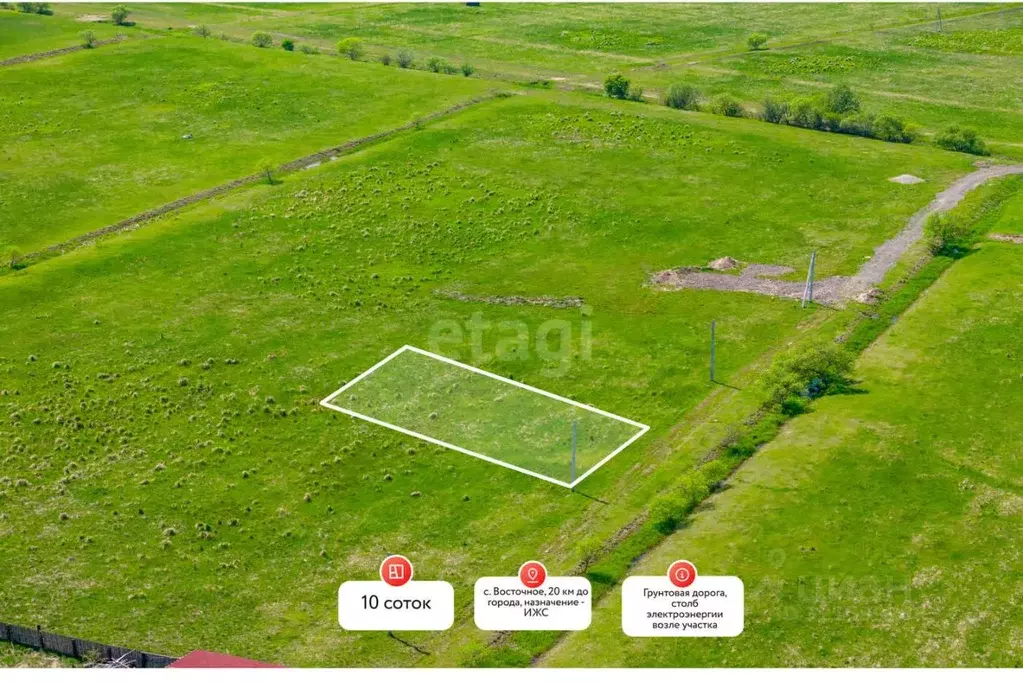 Участок в Хабаровский край, Хабаровский район, с. Восточное  (10.4 ... - Фото 1