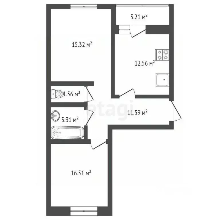 2-к кв. Оренбургская область, Оренбург ул. Фронтовиков, 6/1 (58.0 м) - Фото 0