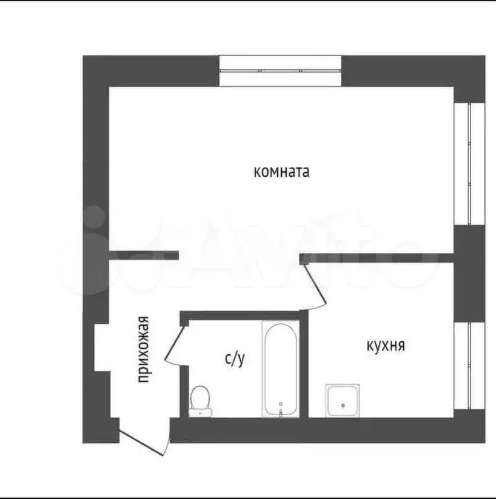 1-к. квартира, 32 м, 5/5 эт. - Фото 0